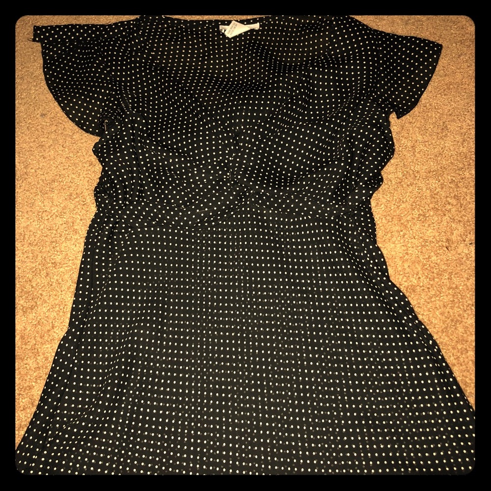 Retro polka dot very cute & sexy silk shirt! Love!